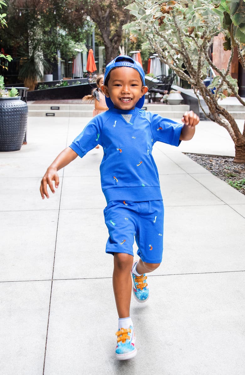 Miki Miette Kids' Iggy Stargazer Embroidered Short Sleeve Sweatshirt, Alternate, color, Stargazer