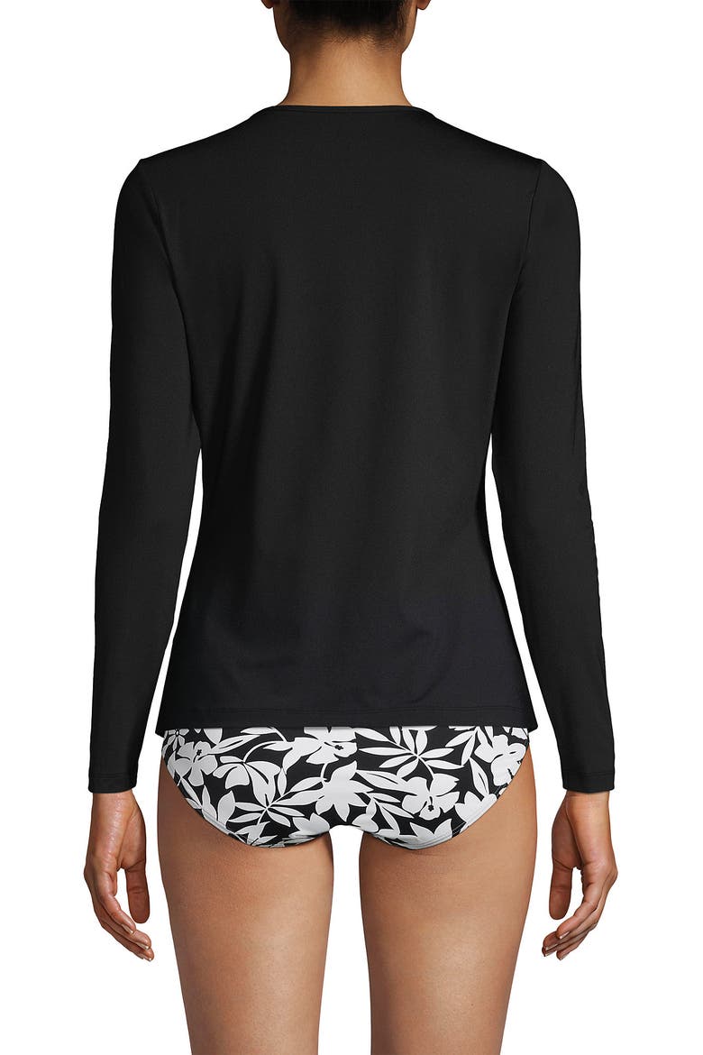 Long Sleeve Relaxed UPF 50 Rash Guard, Alternate, color, Black