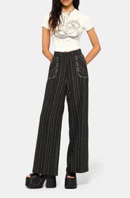 Disturbia Tate Stripe Wide Leg Trousers
