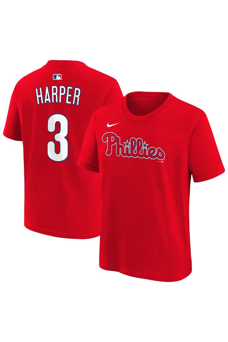 Youth Nike Bryce Harper Red Philadelphia Phillies Name & Number T-Shirt, Main, color, Red