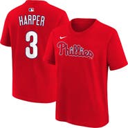 Nike Youth Nike Bryce Harper Red Philadelphia Phillies Name & Number T-Shirt