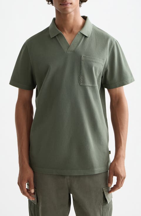 Johnny Collar Cotton Piqué Pocket Polo