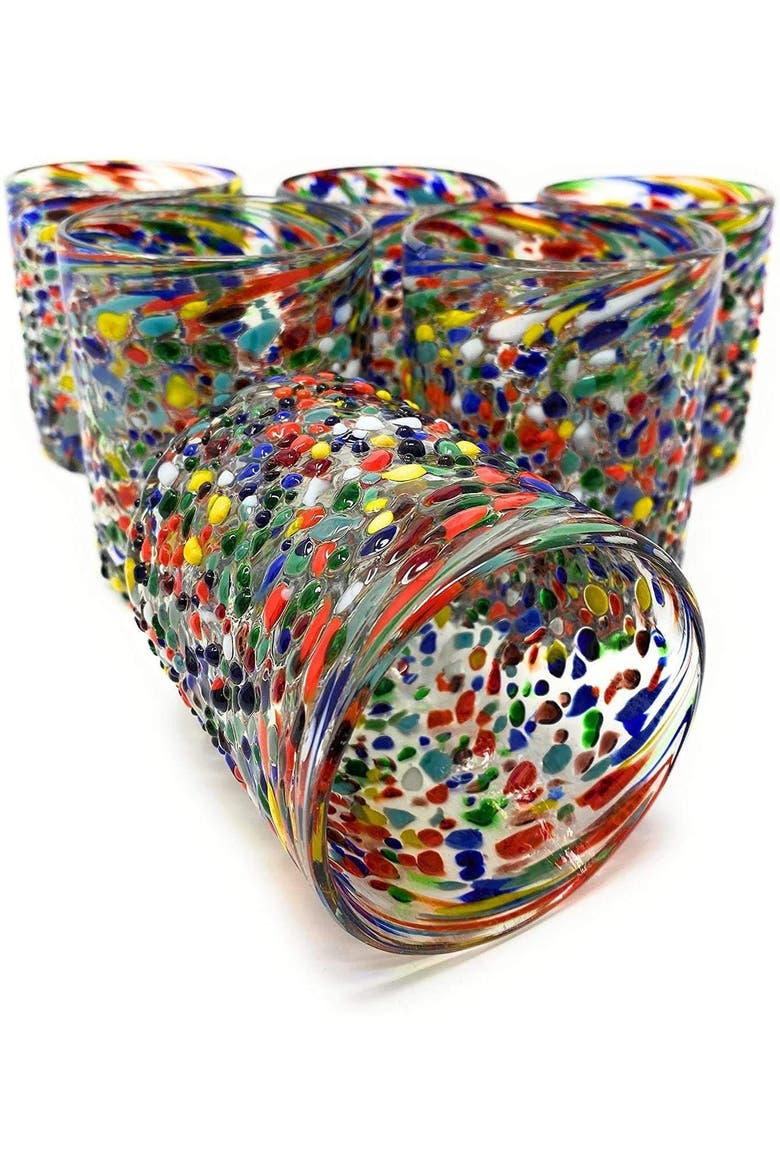 Confetti Rock Tumbler Glasses - Set of 6, Alternate, color, Confetti