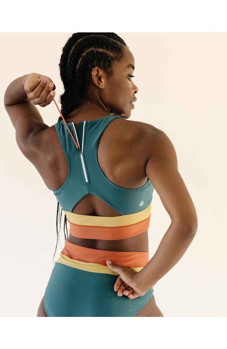 Nani Cut Back Crop Swim Top, Alternate, color, Atlantic