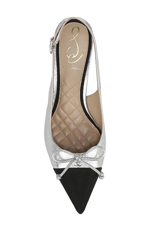 Sam Edelman Women's Willette Bow Slingback Pumps In Soft Silver/black