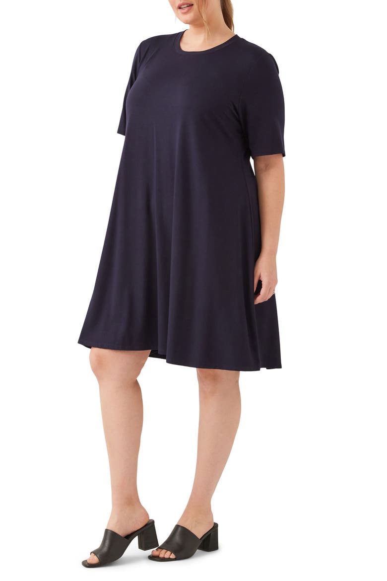 A-Line Jersey Minidress, Alternate, color, NAVY