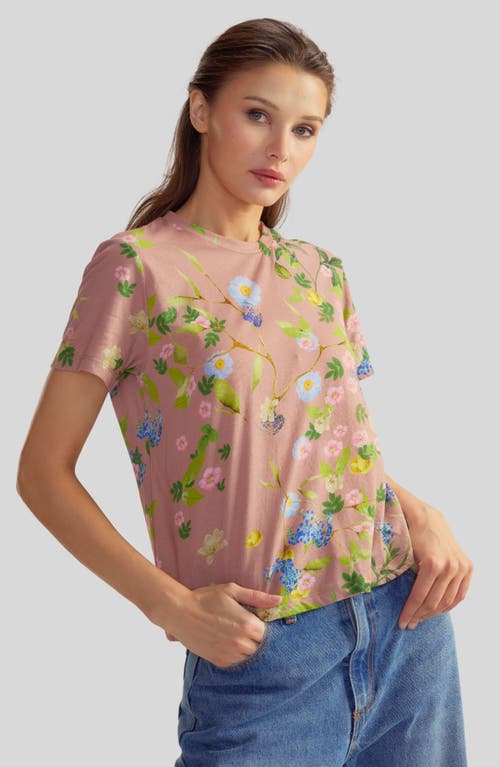 Shop Cynthia Rowley Everyday Cotton Tee In Mauve Floral