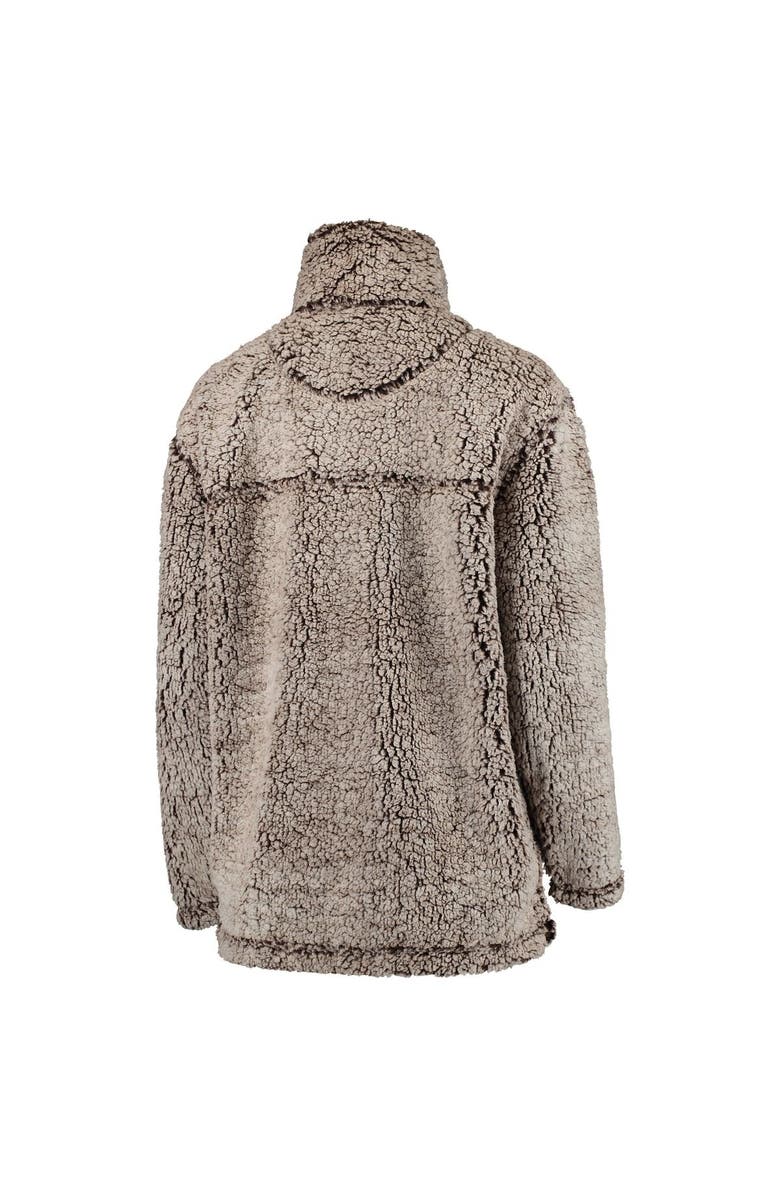 G-III 4HER BY CARL BANKS Women's Brown Cleveland Browns Sherpa Quarter-Zip Pullover Jacket, Alternate, color, 