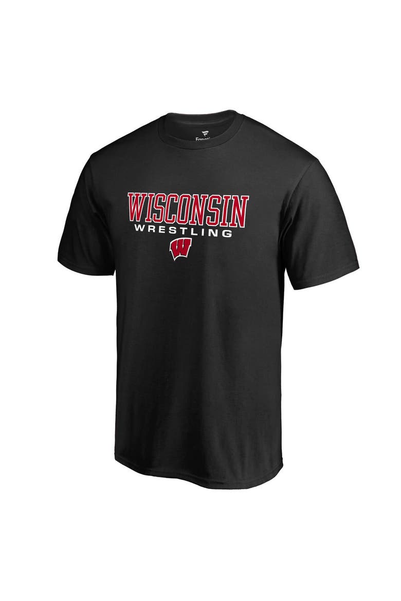 Men's Fanatics Branded Black Wisconsin Badgers True Sport Wrestling T-Shirt, Main, color, Black