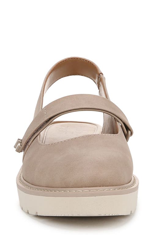 Naturalizer Edison Slingback Flat In Warm Taupe Tan Faux Leather