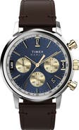 Timex® Marlin Chronograph Leather Strap Watch, 40mm
