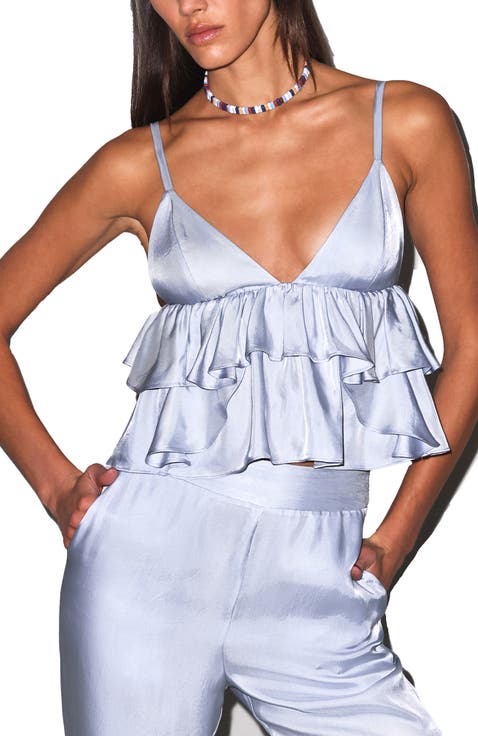 Luxe Twill Ruffle Cami