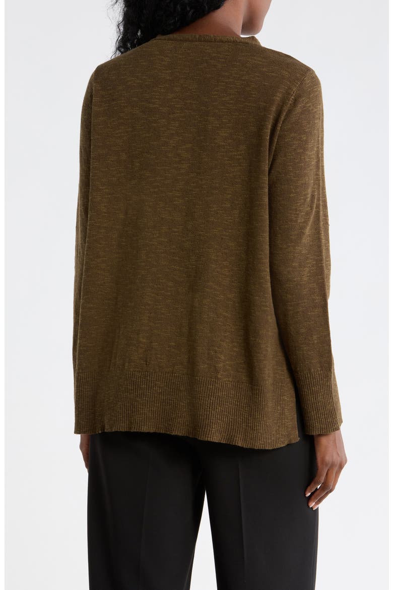 Organic Linen & Organic Cotton V-Neck Sweater, Alternate, color, BRANCH