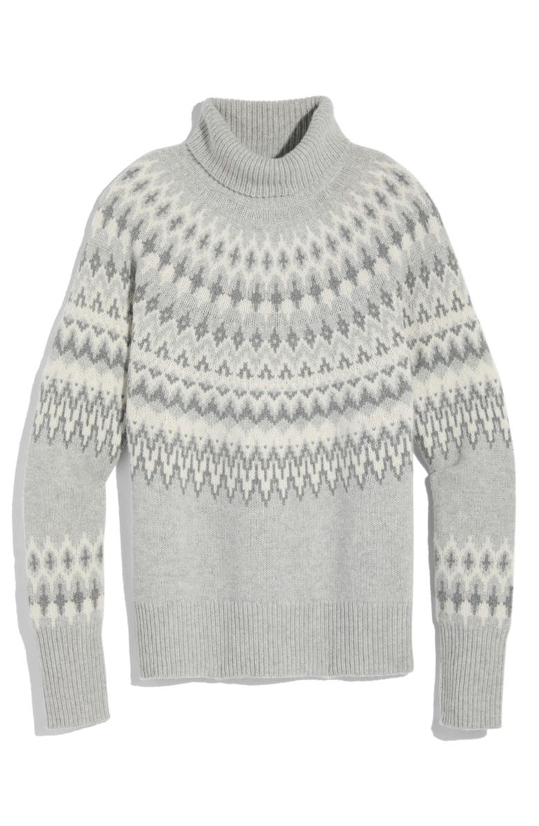 vineyard vines Fair Isle Merino Wool Blend Turtleneck Sweater, Alternate, color, 