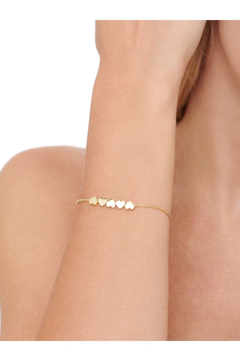 Sweet Heart Chain Bracelet in 14K Gold, Alternate, color, Yellow Gold