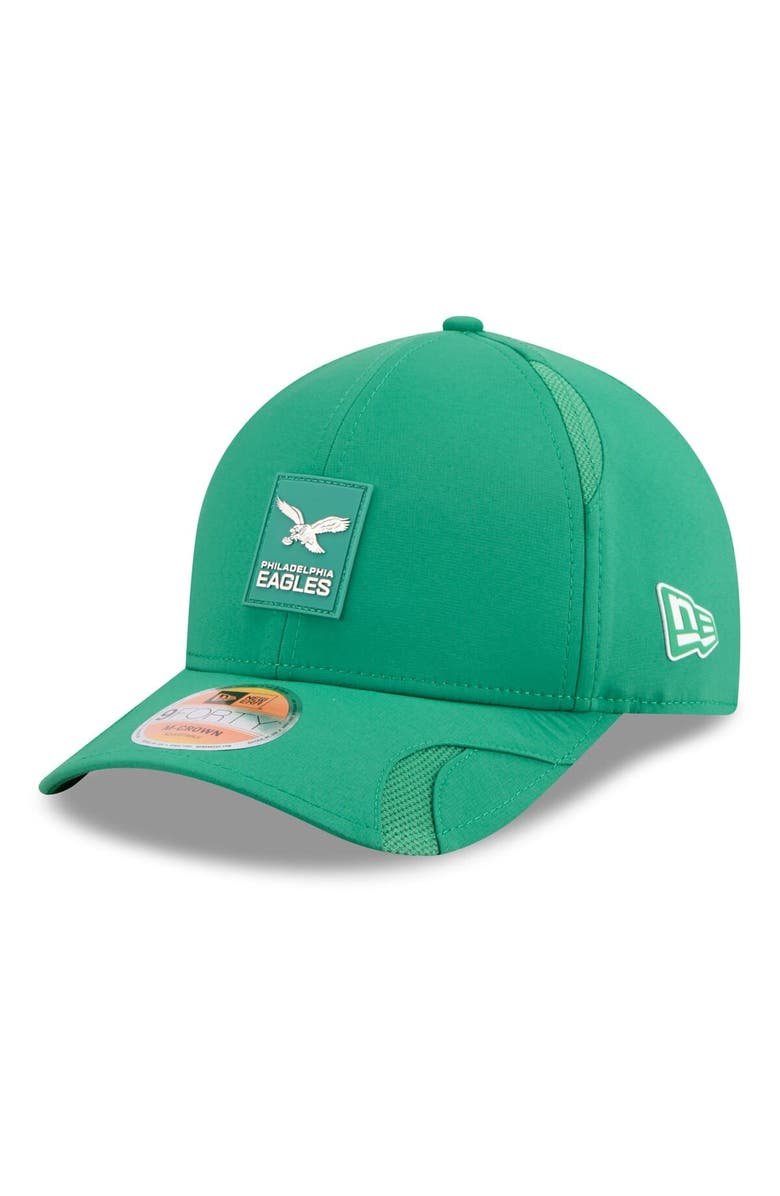 New Era Men's New Era Kelly Green Philadelphia Eagles 2025 Sideline Throwback M-Crown 9FORTY Adjustable Hat, Main, color, Kelly Green