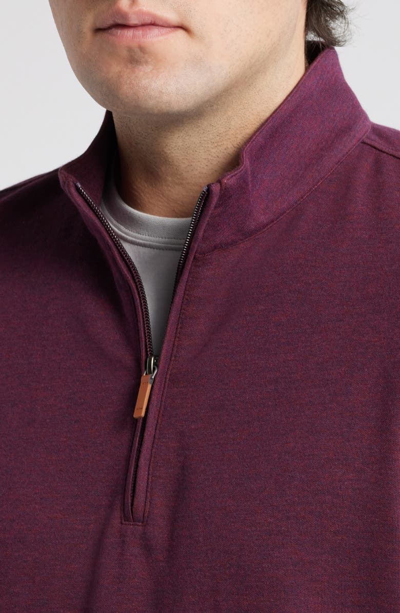 Mizzen+Main KPI Quarter Zip Pullover Sweatshirt, Alternate, color, Wine Heather