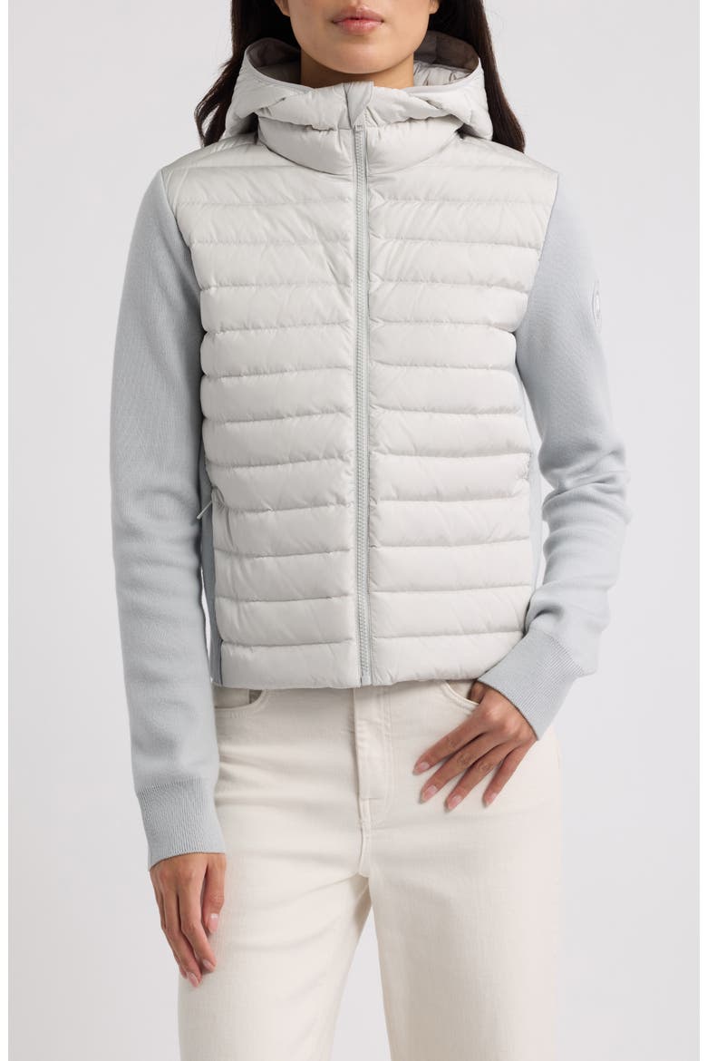 HyBridge Hayes Quilted & Knit Down Jacket, Main, color, LUNAR FROST-GIVRE LUNAIRE
