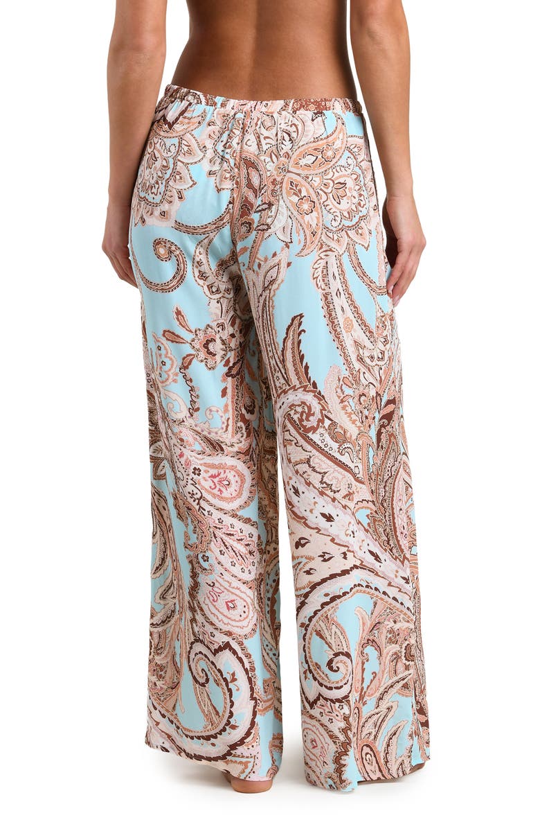 L'AGENCE Traditional Paisley Cover-Up Pants, Alternate, color, Blue Multi