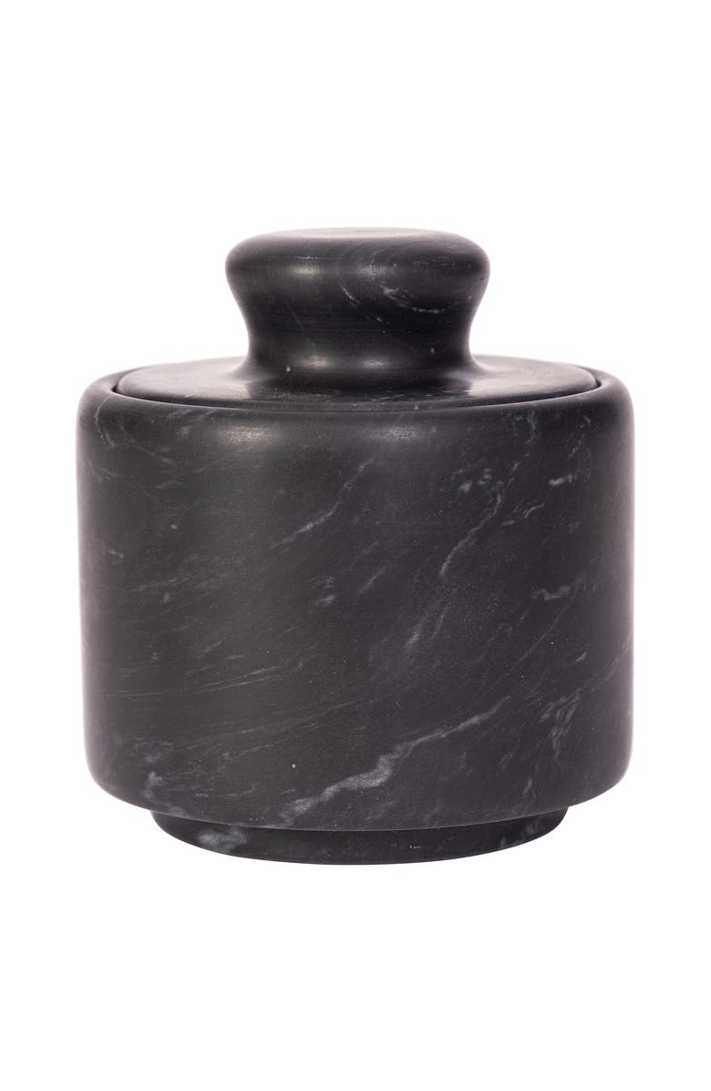 Artifacts Trading Company<sup>™</sup> Artifacts Trading Company Marble Salt Cellar with Lid, Main, color, Black Matte
