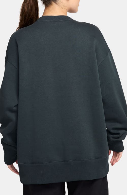 Nike Phoenix Fleece Oversize Crewneck Sweatshirt In Black