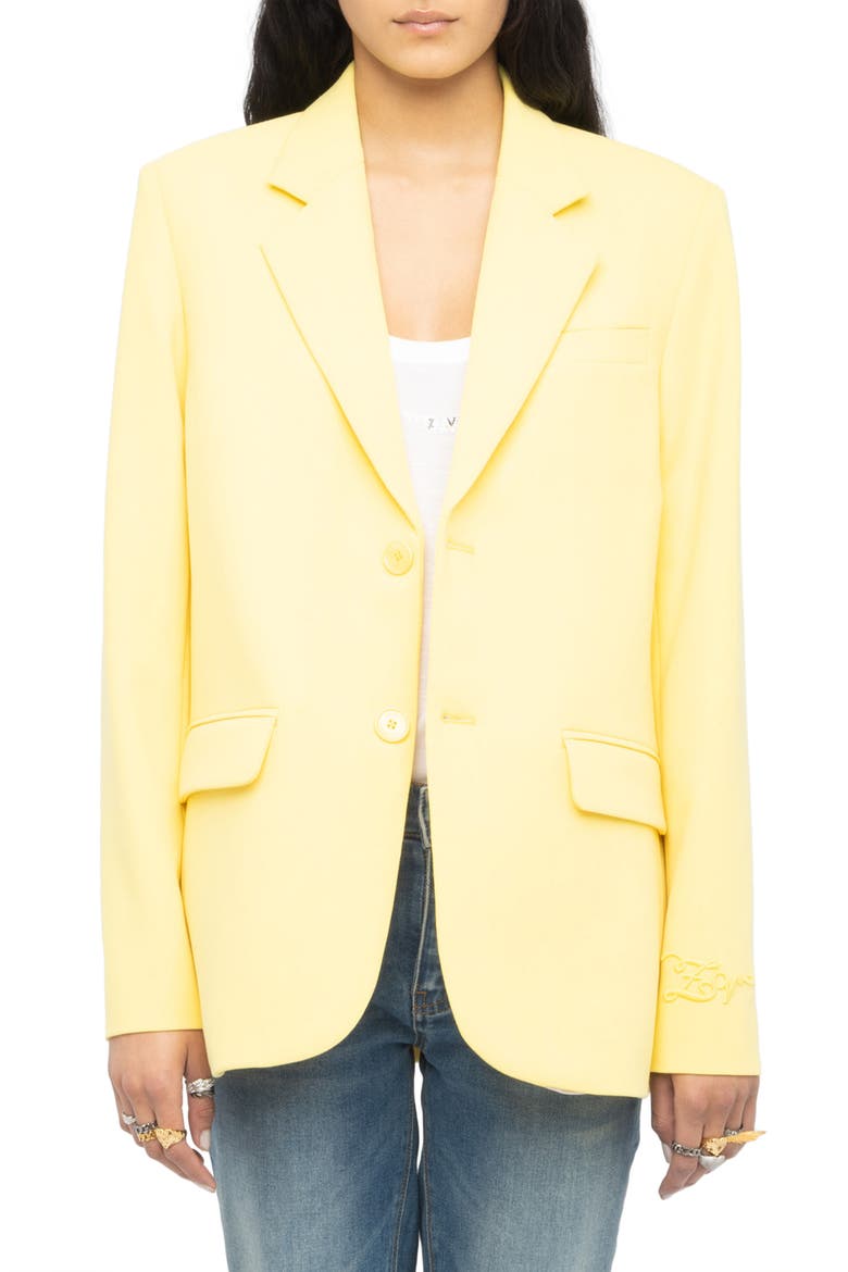 Notch Lapel Jacket, Main, color, BANANA