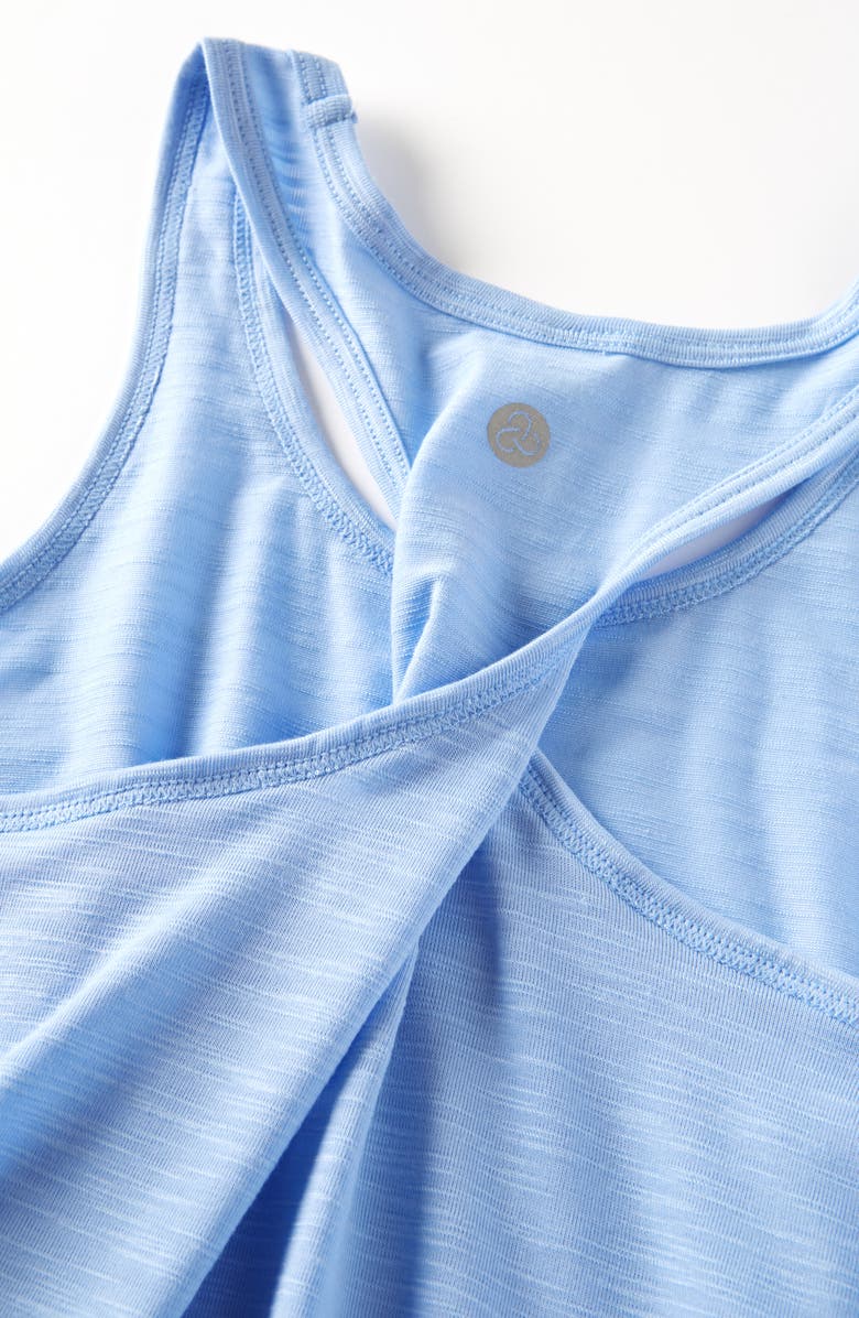 Zella Girl Kids' Twist Back Tank, Alternate, color, Blue Hydrangea