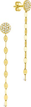 Sterling Forever Annabelle CZ Pavé Disc Drop Earrings