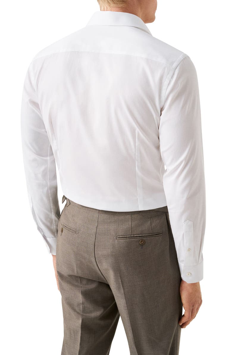 Eton Contemporary Fit Solid Cotton Dress Shirt, Alternate, color, White