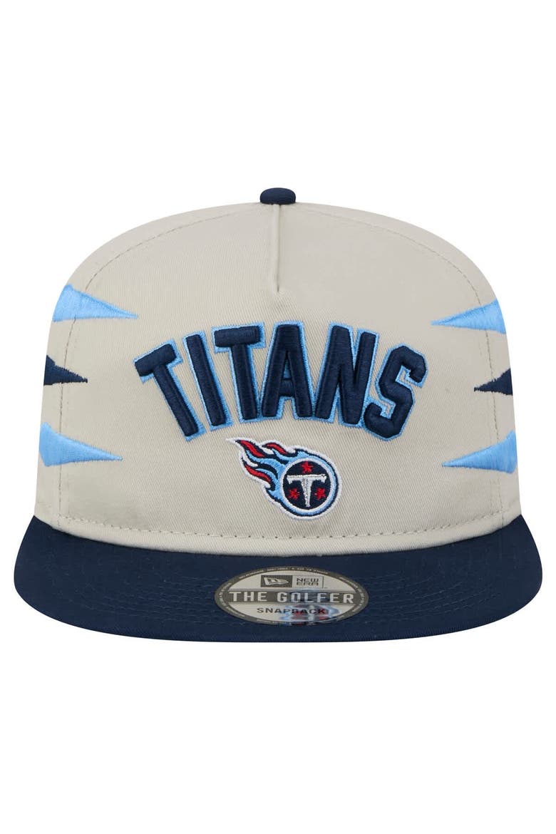 Men's New Era Stone/Navy Tennessee Titans Athletic Golfer Snapback Hat, Alternate, color, Stone