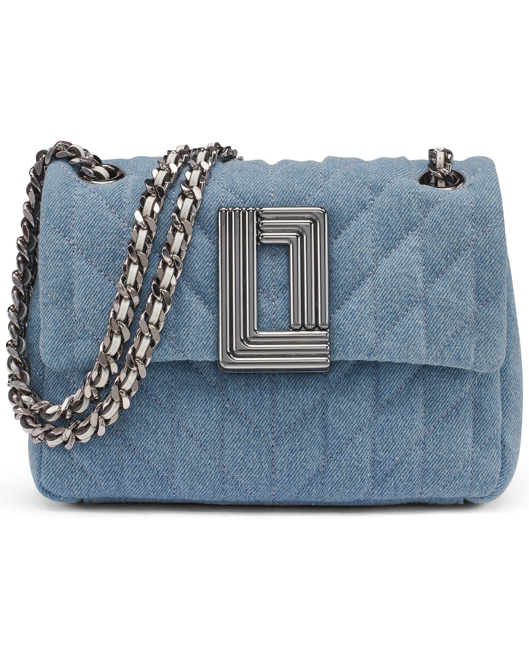 KARL LAGERFELD PARIS Lafayette Denim Crossbody, Main, color, Light Denim