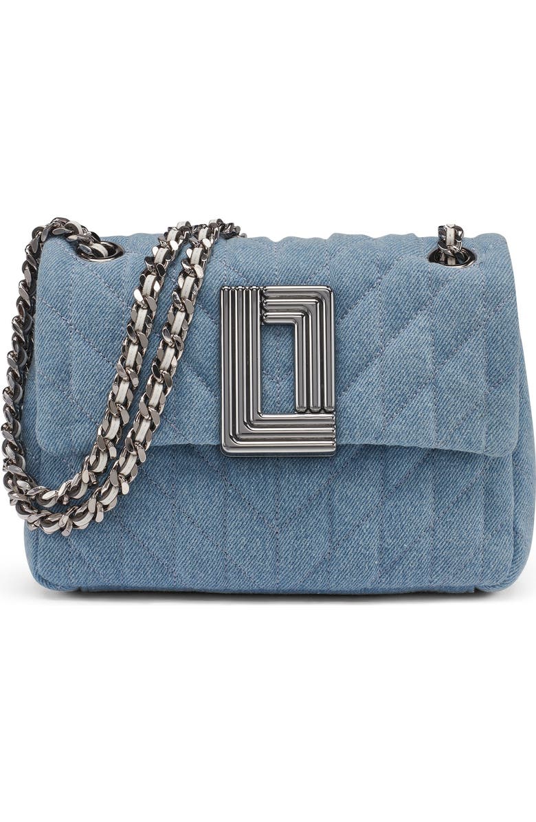 KARL LAGERFELD PARIS Lafayette Denim Crossbody, Main, color, Light Denim