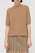 Lafayette 148 New York Basket Stitch Saddle Shoulder Cashmere Sweater