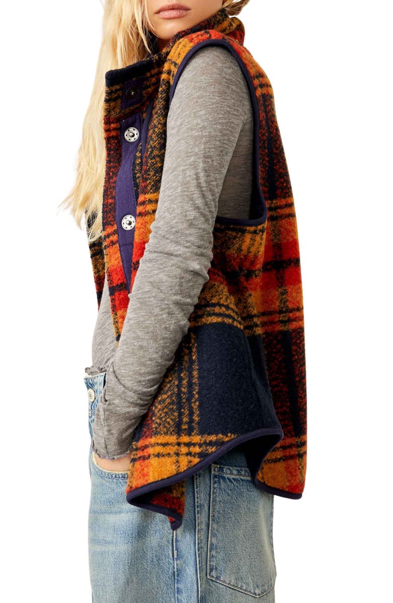 Free People Wrapped Up Plaid Blanket Vest, Alternate, color, 