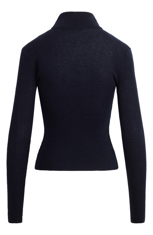 Favorite Daughter Amelia Rib Merino Wool Turtleneck Top In Black