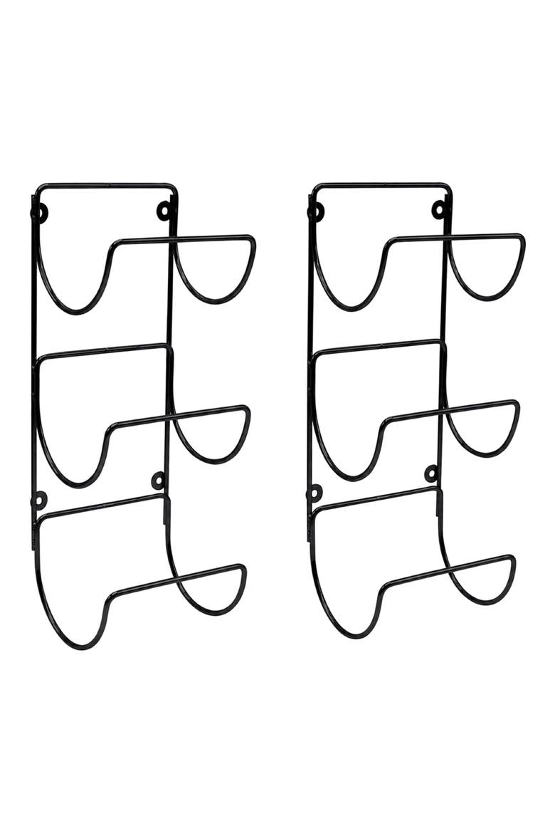 Set of 2 Wall Mount Towel Racks, Main, color, BLACK