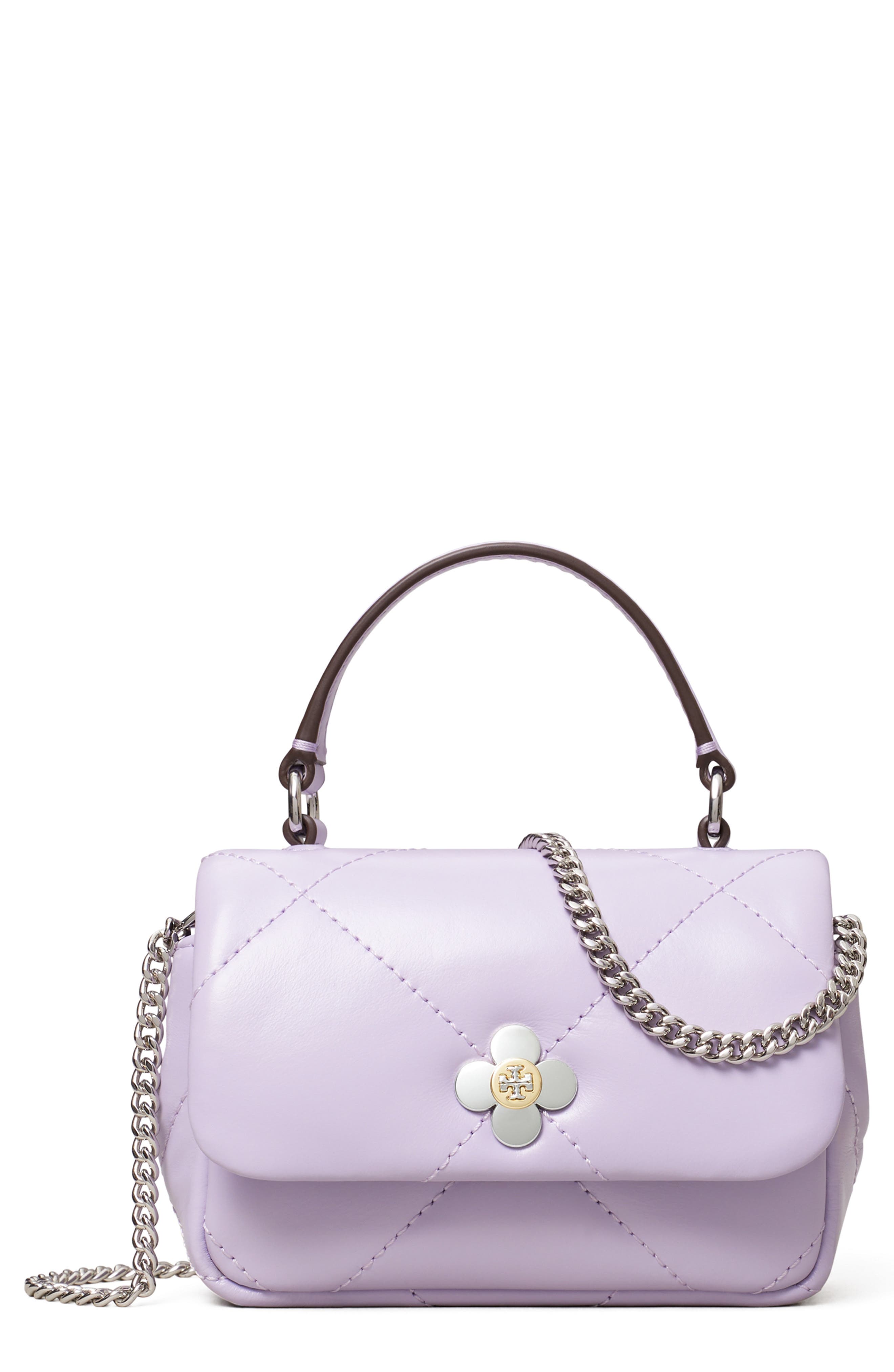 Micro Kira Clover Diamond Quilted Top Handle Bag, Main, color, PURPLE HEATHER