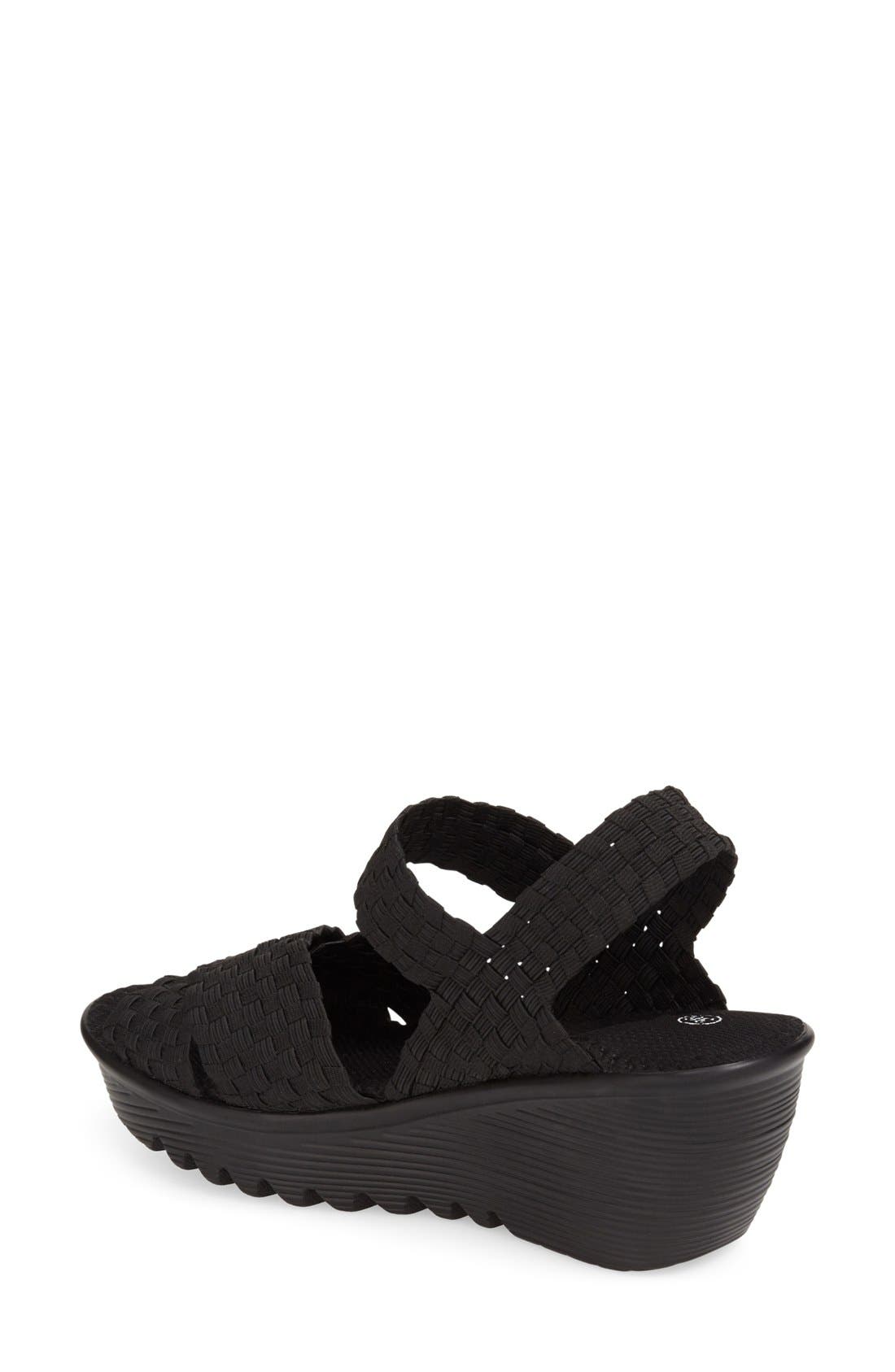 'Buttercup' Woven Platform Wedge Sandal, Alternate, color, BLACK FABRIC
