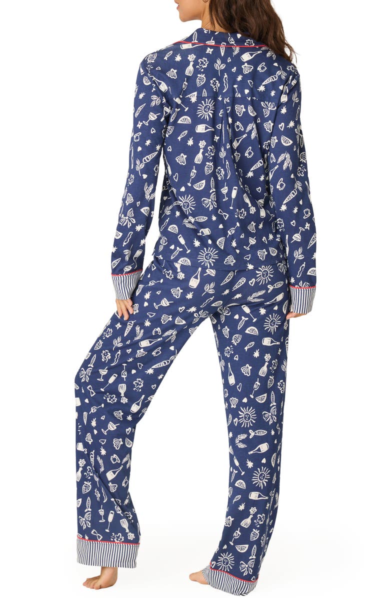 PJ Salvage Playful Print Pajamas, Alternate, color, Dark Navy