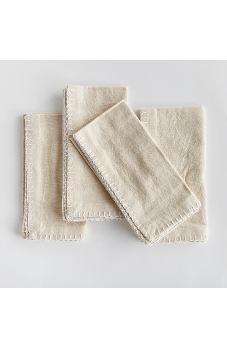 Napa Home & Garden Addie Taupe 100% Cotton Cloth Dinner Napkins Set of 4, Alternate, color, Beige