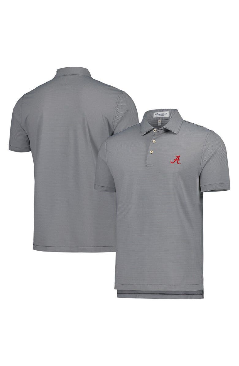 Peter Millar Men's Peter Millar Black Alabama Crimson Tide Jubilee Striped Performance Jersey Polo, Main, color,
