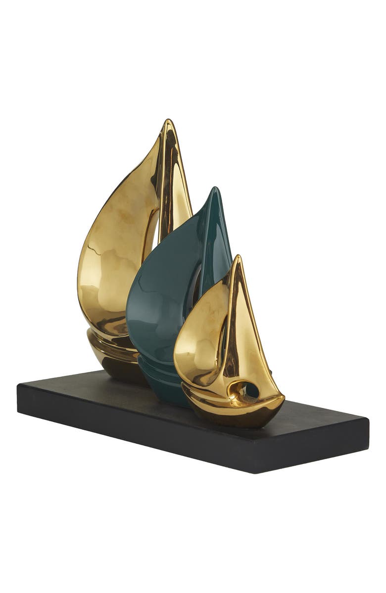 UMA Contemporary Sailboat Statue, Alternate, color, Gold