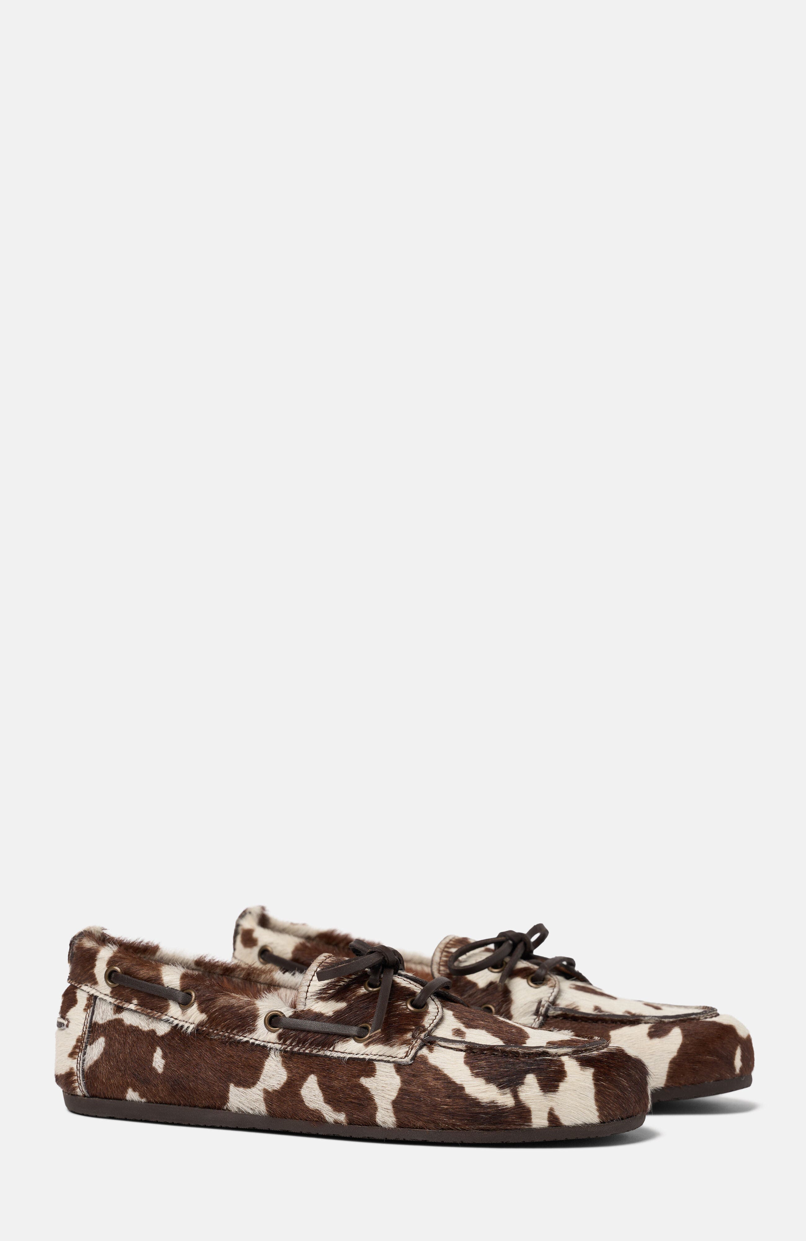 Avery Boat Shoes, Alternate, color, Cow Print - Ponyhair - Calf