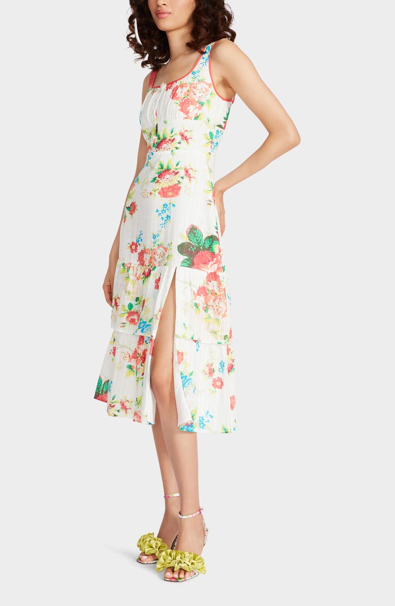 Betsey Johnson Riviera Floral Toile Tiered Midi Dress, Alternate, color,