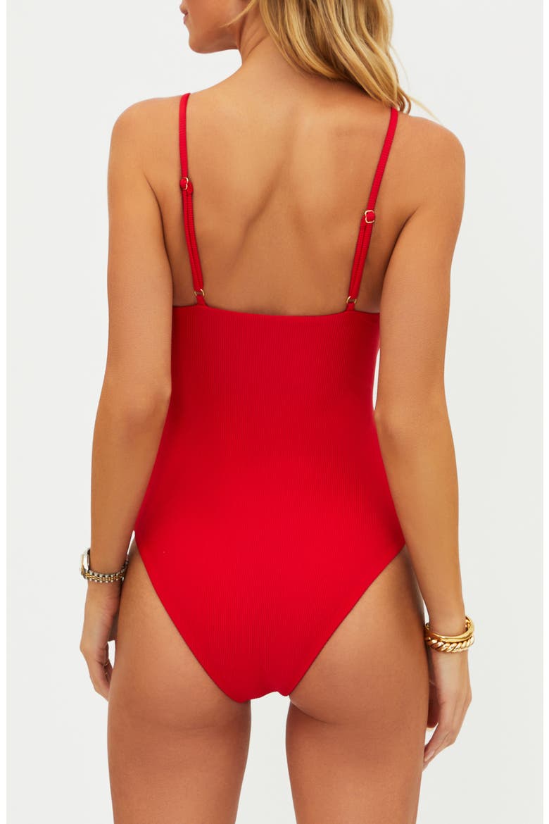 Annalisa Textured One-Piece Swimsuit, Alternate, color, RED