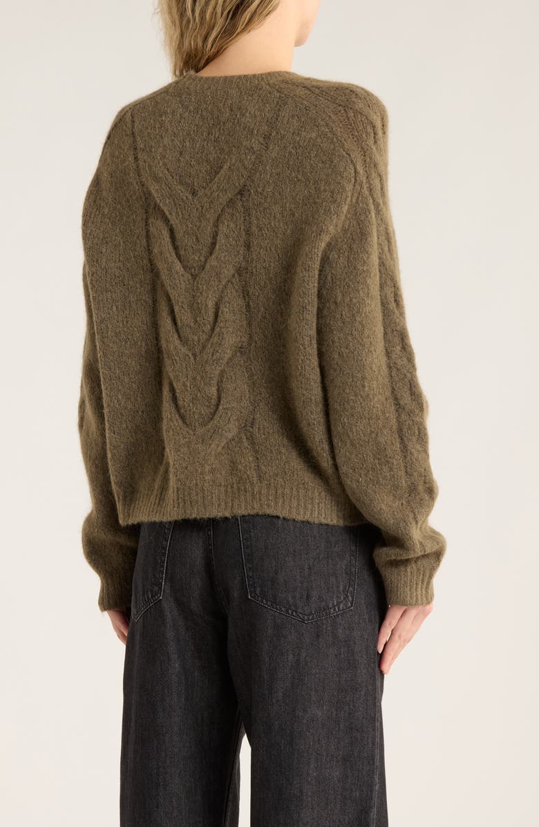 rag & bone Maia Cable Knit Sweater, Alternate, color, Gravel