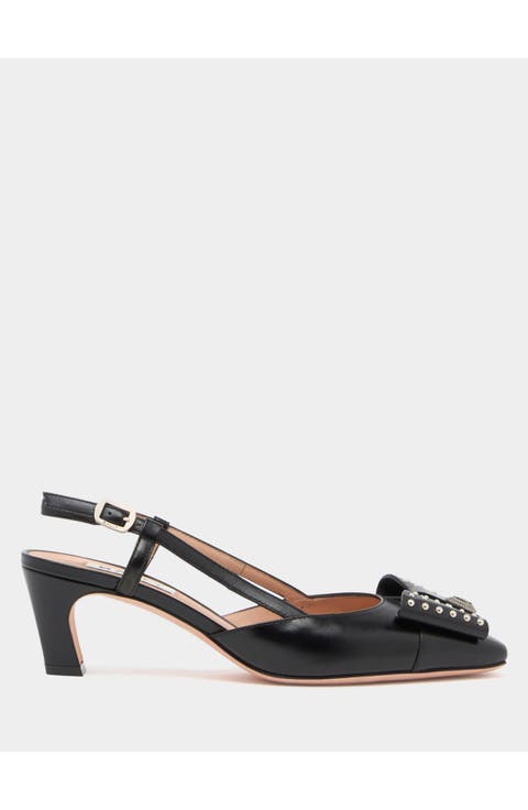 B-Bow Slingback Pump in Calf Leather