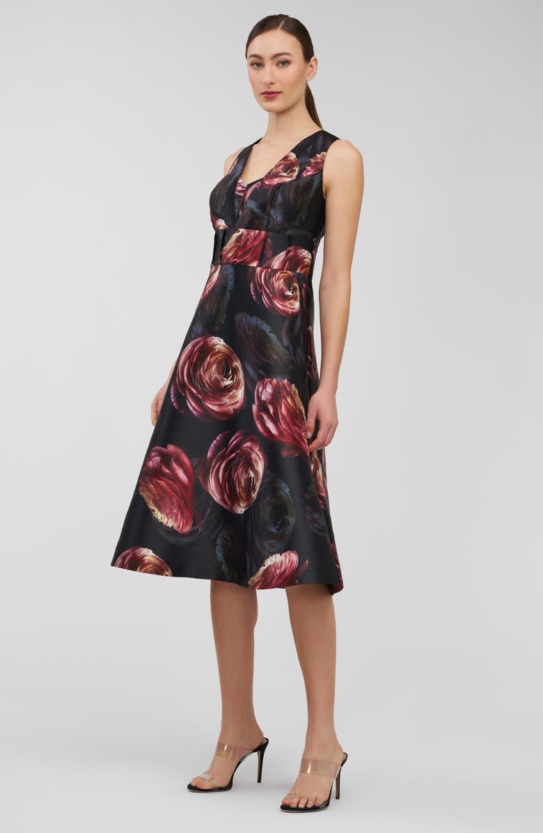 Kay Unger Antonia Fit & Flare Dress, Alternate, color, Primrose/ Onyx