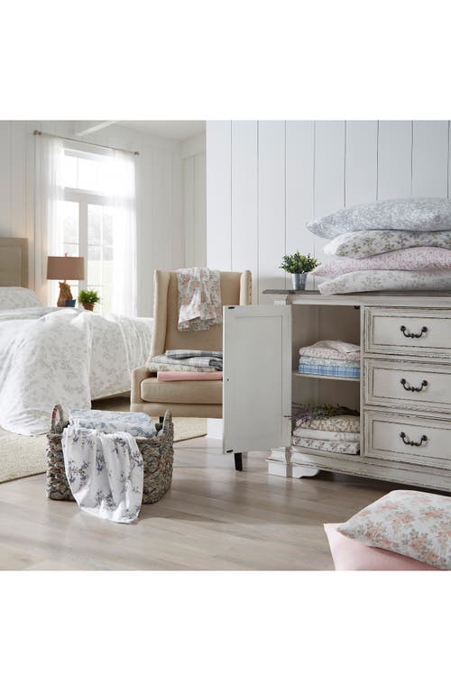 Laura Ashley Mulholland Plaid Cotton Flannel Queen Sheet Set In Grey