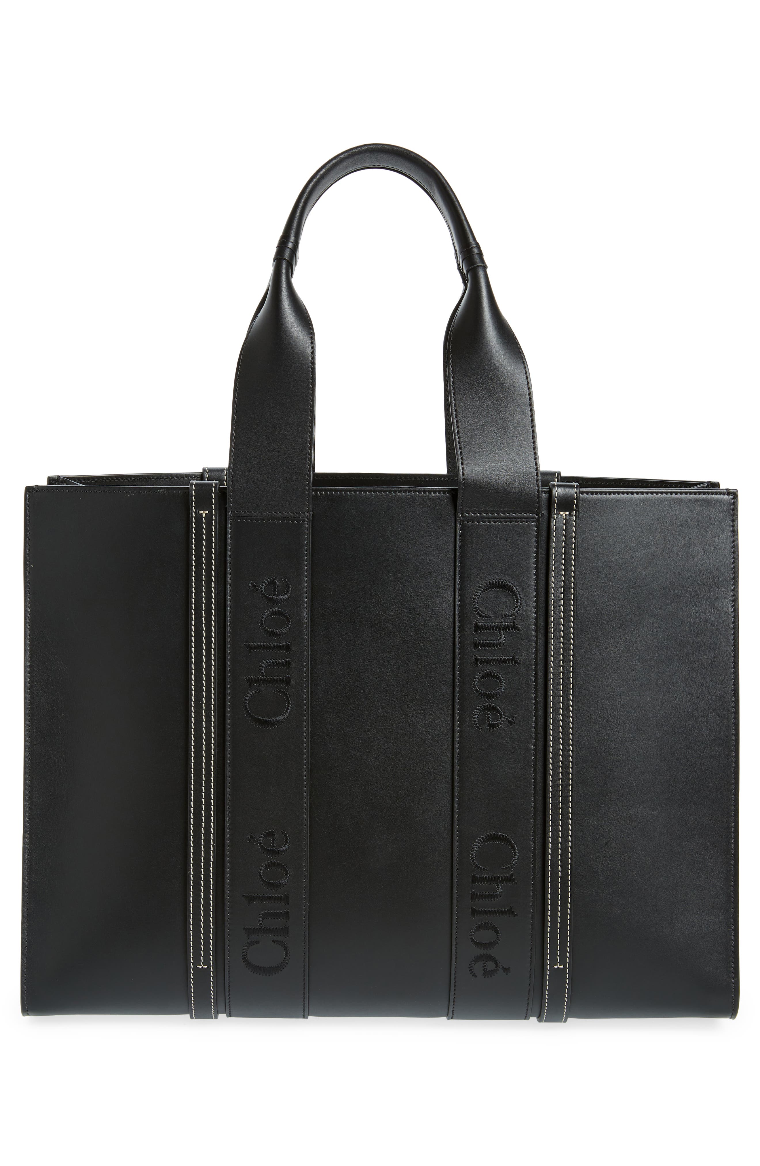 Chloé Large Woody Leather Tote, Alternate, color, 